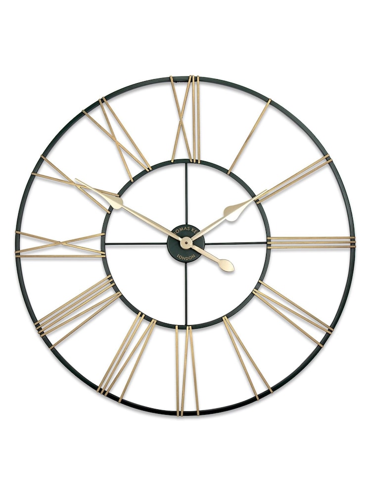 Thomas Kent Clocks Green Summer House Green and Gold Oversized Skeleton Wall Clock - Image 2 of 4