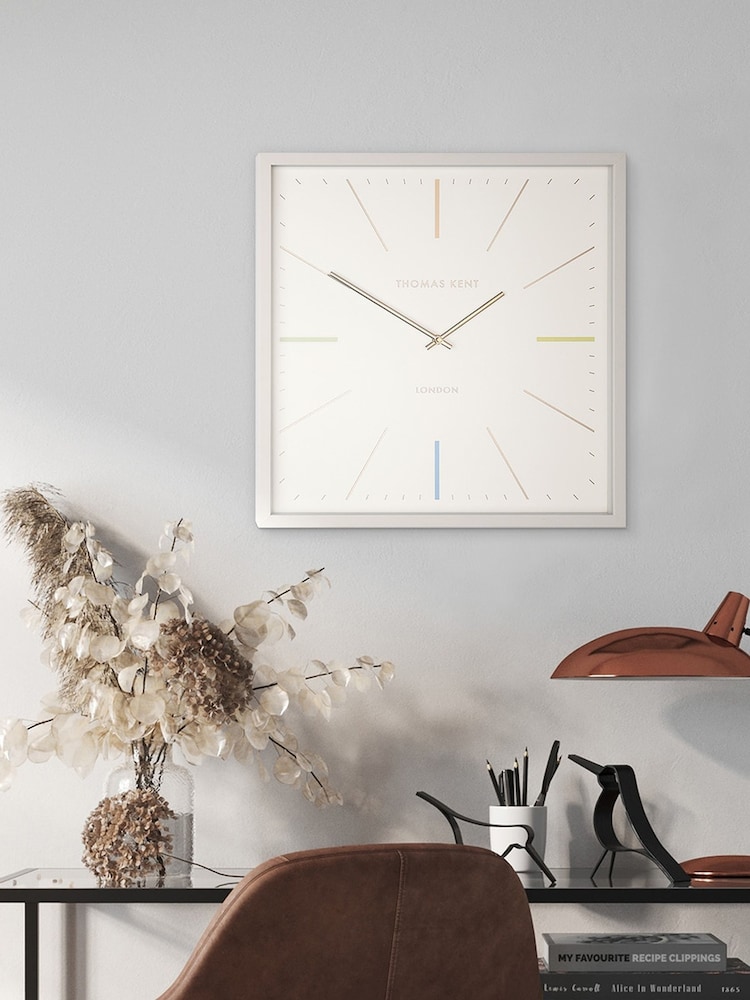 Thomas Kent Clocks White Editor Salt Large Wall Clock - Image 1 of 4
