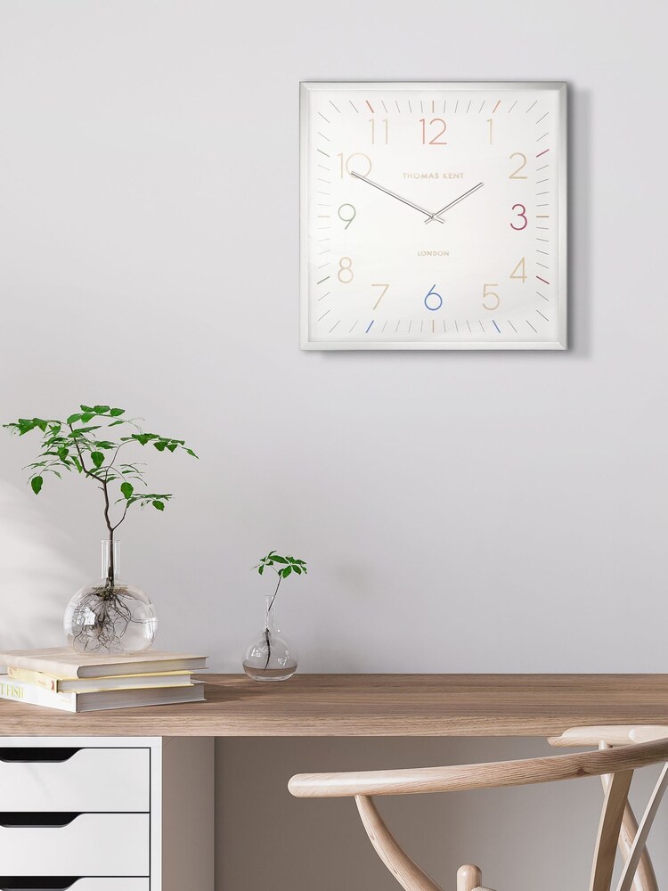Thomas Kent Clocks Silver Editor Sterling Large Wall Clock - Image 1 of 4
