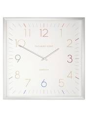 Thomas Kent Clocks Silver Editor Sterling Large Wall Clock - Image 2 of 4