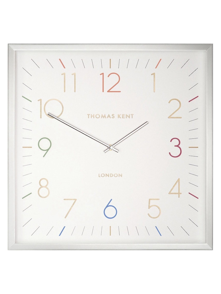 Thomas Kent Clocks Silver Editor Sterling Large Wall Clock - Image 2 of 4