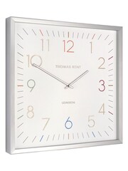 Thomas Kent Clocks Silver Editor Sterling Large Wall Clock - Image 3 of 4