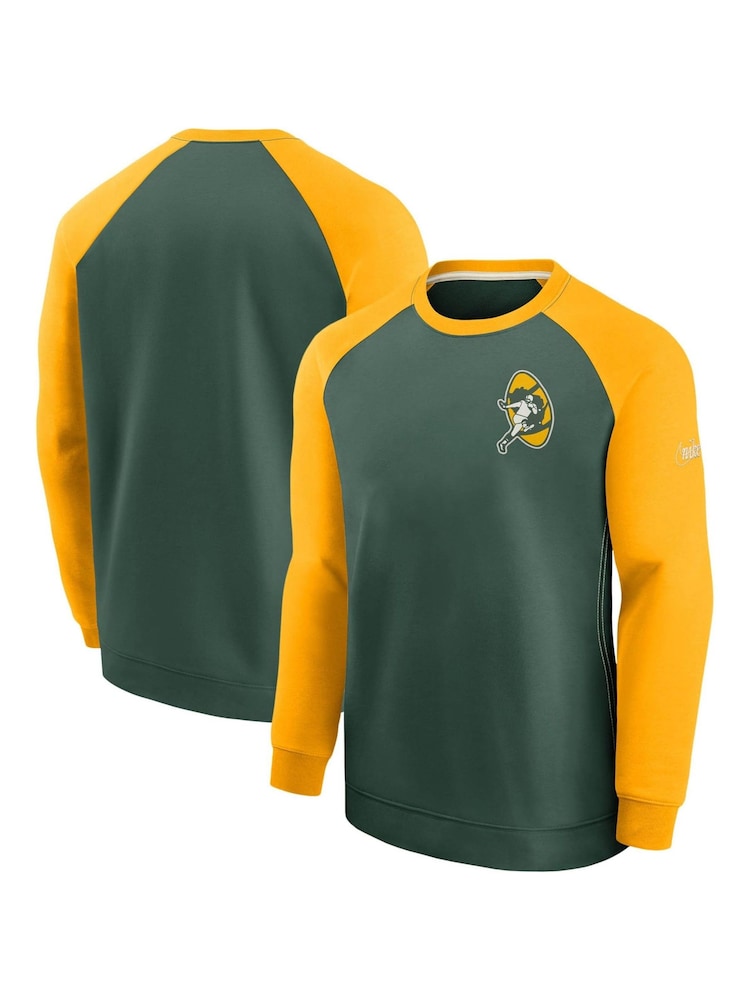 Nike Green NFL Fanatics Green Bay Packers Nike Dri Fit Raglan Crew Sweatshirt - Image 1 of 3