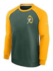 Nike Green NFL Fanatics Green Bay Packers Nike Dri Fit Raglan Crew Sweatshirt - Image 2 of 3
