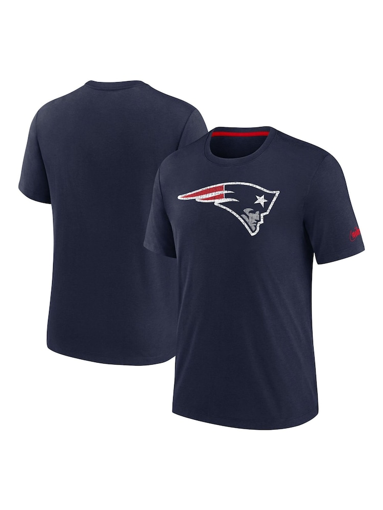 Nike Blue NFL Fanatics New England Patriots Nike Historic Tri-Blend T-Shirt - Image 3 of 3