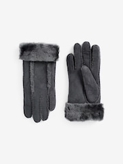 Grey Leather Sheepskin Gloves - Image 3 of 3