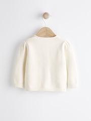 Ecru White Embroidered Bunny Baby Knitted Cardigan (0mths-3yrs) - Image 2 of 6