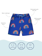 Muddy Puddles Orange Nature Print Recycled UV Protective Swim Shorts - Image 4 of 4