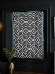 Grey Ready Made Blackout Roller Blind Geometric Print - Image 3 of 7