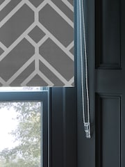Grey Ready Made Blackout Roller Blind Geometric Print - Image 5 of 7