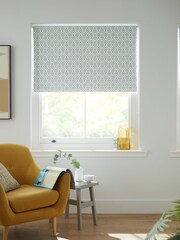 Green Ready Made Blackout Roller Blind Geometric Print - Image 4 of 8