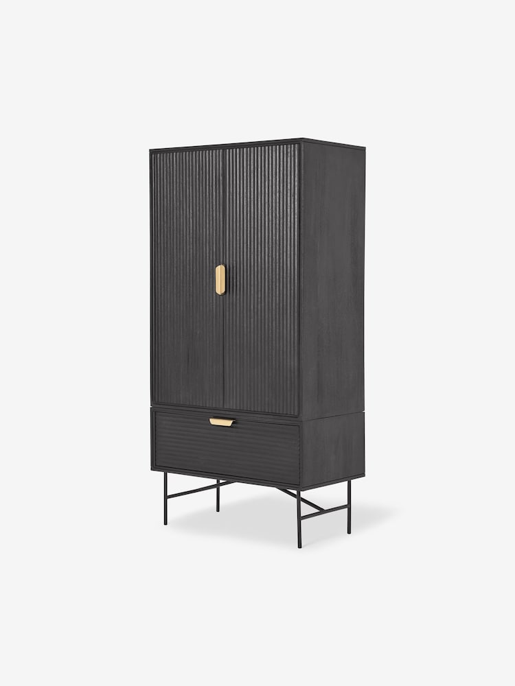 MADE.COM Charcoal Haines Tall Cabinet - Image 1 of 5