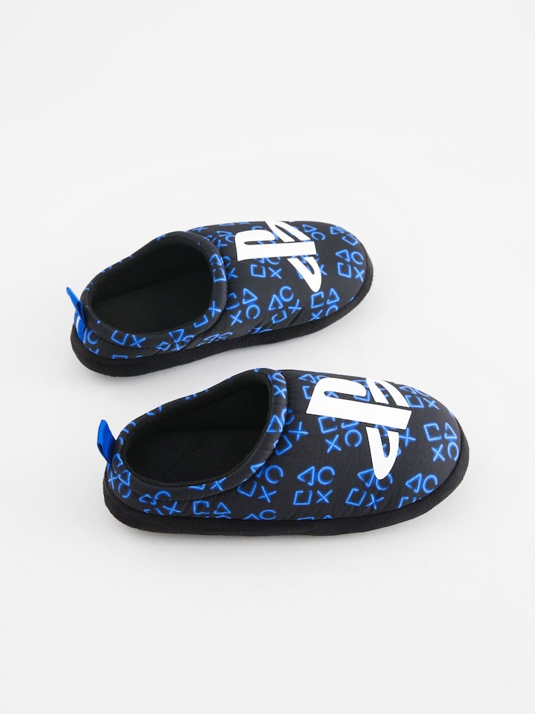 Black PlayStation Sporty Mule Slippers - Image 2 of 4