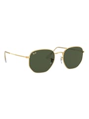 Ray-Ban Gold & Green Lens Lens Hexagonal Sunglasses - Image 3 of 14
