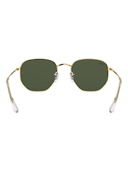 Ray-Ban Gold & Green Lens Lens Hexagonal Sunglasses - Image 6 of 14