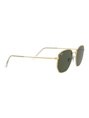 Ray-Ban Gold & Green Lens Lens Hexagonal Sunglasses - Image 7 of 14