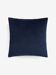 Navy Cut Velvet Retro Etch Square Cushion - Image 2 of 4