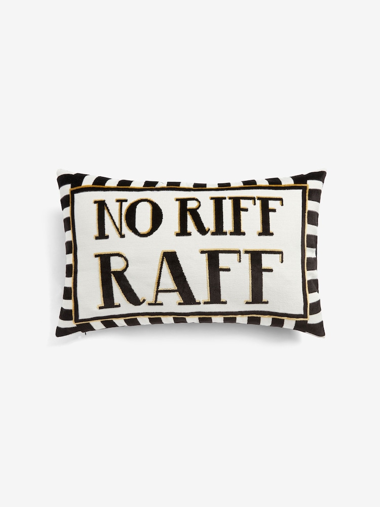 No Riff Raff Rectangular Slogan Cushion - Image 5 of 6