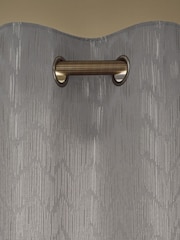 Silver/Gold Shimmer Jacquard Eyelet Lined Curtains - Image 3 of 5