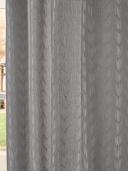 Silver/Gold Shimmer Jacquard Eyelet Lined Curtains - Image 4 of 5