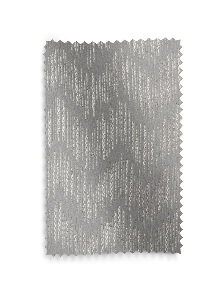 Silver/Gold Shimmer Jacquard Eyelet Lined Curtains - Image 5 of 5
