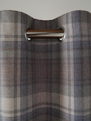 Blue/Grey Next Alpine Check Super Thermal Eyelet Curtains - Image 1 of 6