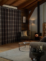 Blue/Grey Next Alpine Check Super Thermal Eyelet Curtains - Image 3 of 6