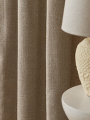Dark Natural Textured Fleck Lined Pencil Pleat Curtains - Image 4 of 6