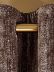Mink Brown Next Collection Luxe Plush Chenille Lined Eyelet Curtains - Image 2 of 5