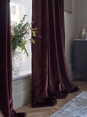 Plum Purple Collection Luxe Heavyweight Lined Plush Velvet Pencil Pleat Curtains - Image 4 of 5