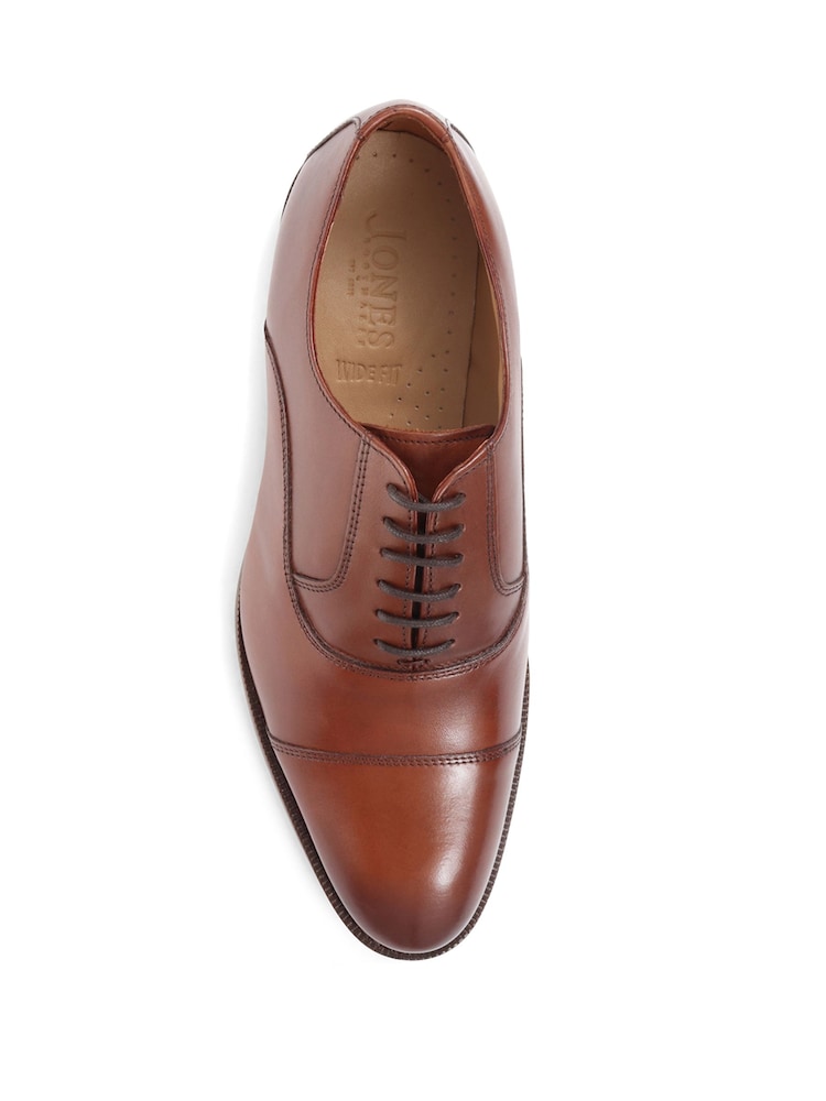 Jones Bootmaker Brown Wide Fit Men’s Leather Lace Smart Shoes - Image 5 of 6
