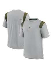 Nike Grey NFL Fanatics Bay Packers Sideline Coaches Football Shirt - Image 1 of 3