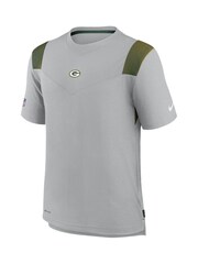 Nike Grey NFL Fanatics Bay Packers Sideline Coaches Football Shirt - Image 2 of 3