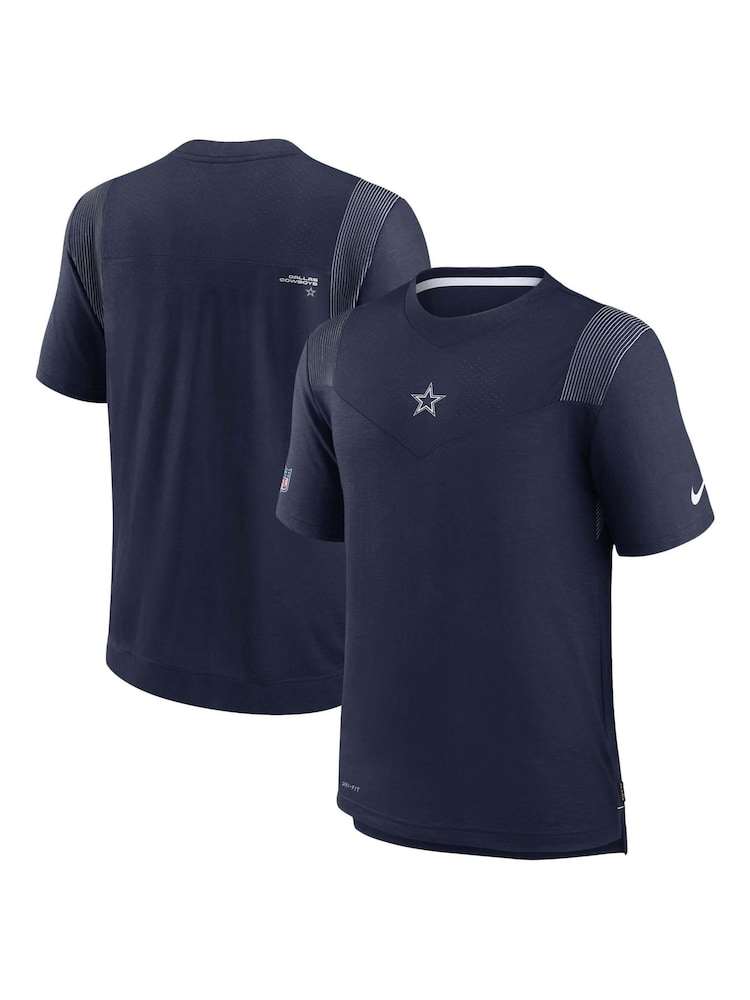 Nike Blue NFL Fanatics Dallas Cowboys Sideline Coaches FootBall Shirt - Image 1 of 3