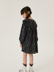 Navy Blue Floral Printed Dress (12mths-16yrs) - Image 2 of 7