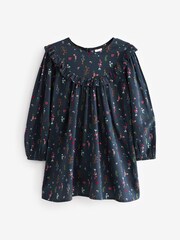 Navy Blue Floral Printed Dress (12mths-16yrs) - Image 5 of 7