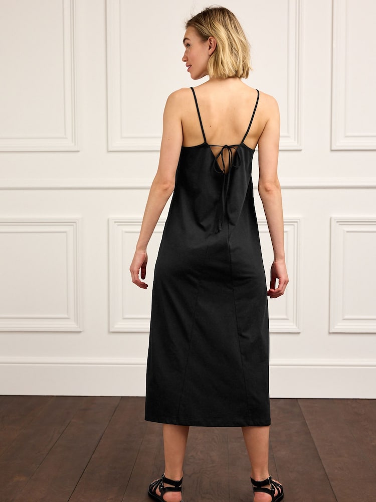 Black Jersey Cami Midi Dress - Image 2 of 3