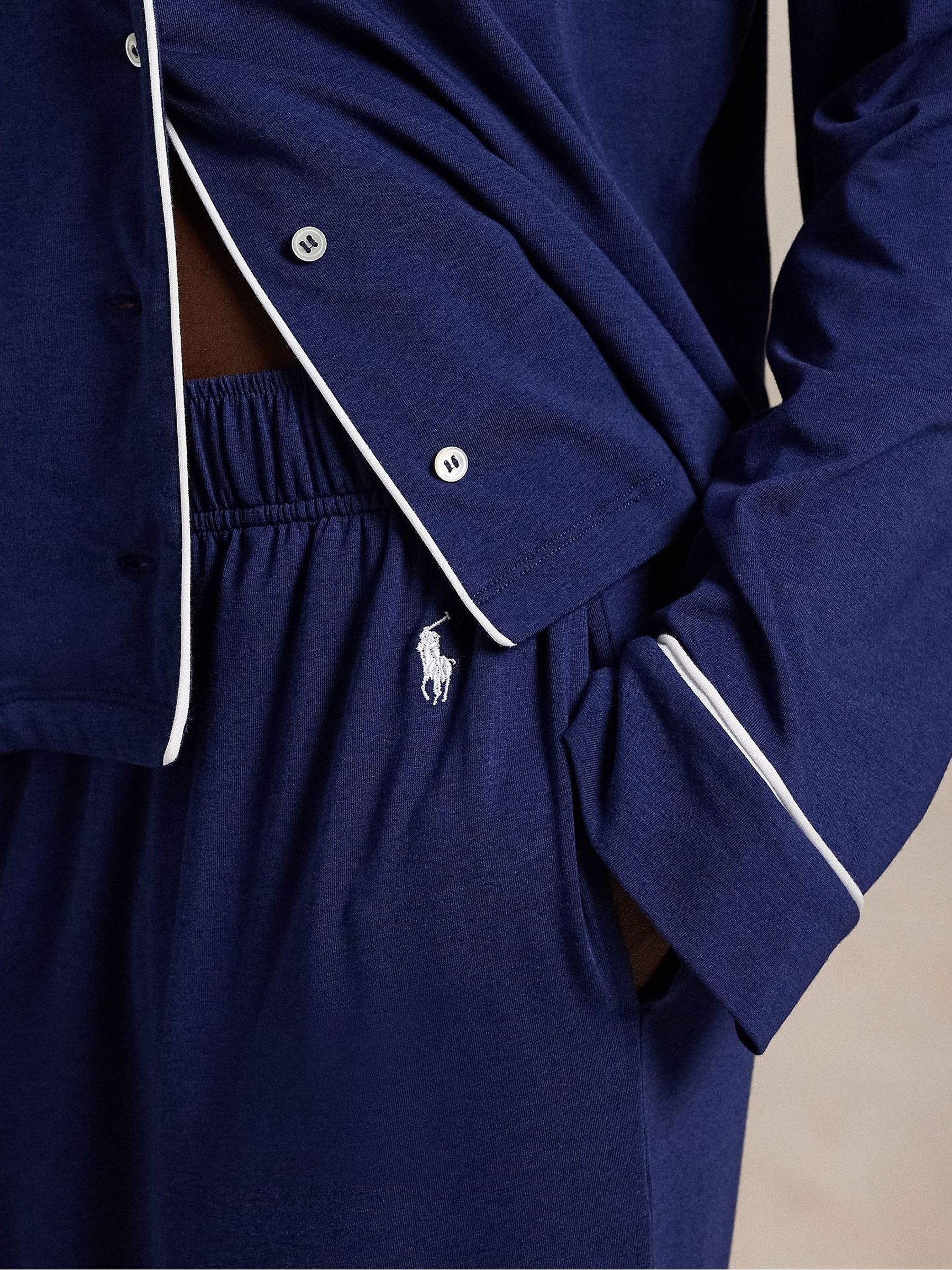 Buy Polo Ralph Lauren Blue Essentials Long Sleeve Notch Top