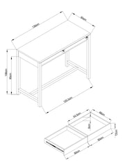 Dark Natural Bronx Oak Effect 2 Seater Storage Bar Table - Image 10 of 10