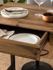 Dark Natural Bronx Oak Effect 2 Seater Storage Bar Table - Image 3 of 10