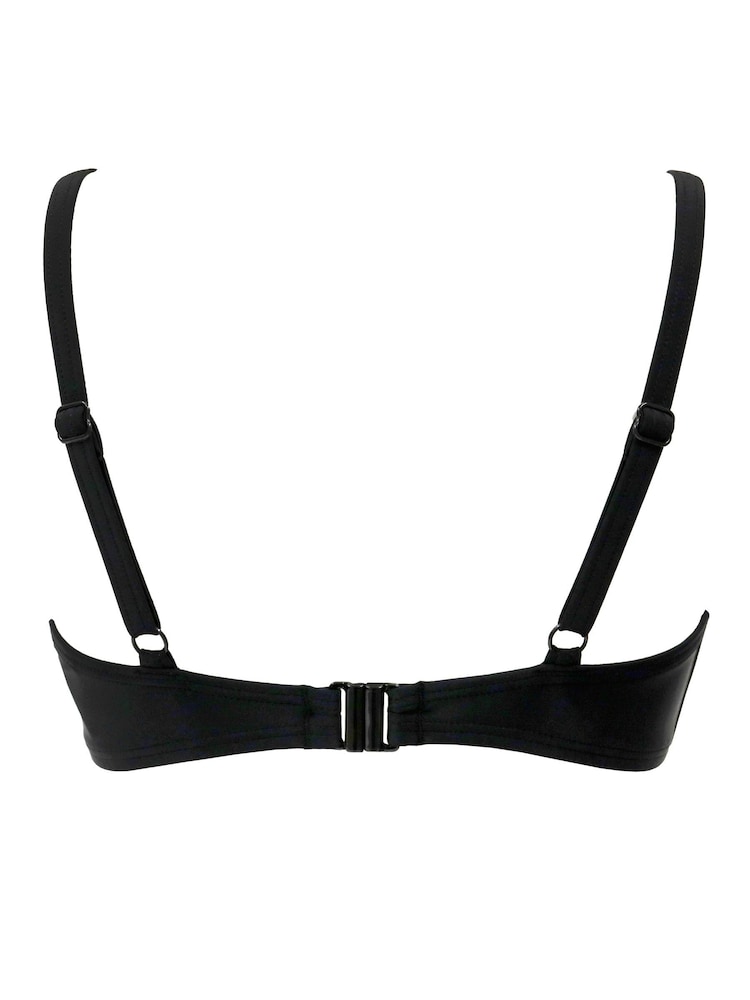 Pour Moi Black Free Spirit Lightly Padded U/W Twist Front Top - Image 5 of 5