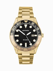 Sekonda Mens Gold Tone 43mm Analogue Watch With Case And Stainless Steel Bracelet With Black Dial - Image 2 of 6
