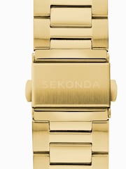 Sekonda Mens Gold Tone 43mm Analogue Watch With Case And Stainless Steel Bracelet With Black Dial - Image 6 of 6