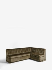 Plush Chenille Moss Green Anderson Storage Corner Dining Bench - Image 14 of 14
