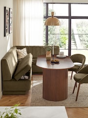 Plush Chenille Moss Green Anderson Storage Corner Dining Bench - Image 3 of 14