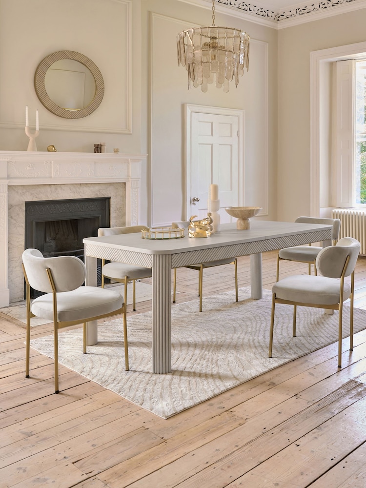 Light Grey 6 to 8 Seater Extendable Dining Table - Image 1 of 8