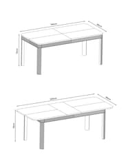 Light Grey 6 to 8 Seater Extendable Dining Table - Image 5 of 8