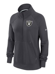 Nike Grey NFL Fanatics Womens Las Vegas Raiders Dri Fit Half Zip Hoodie Womens - Image 1 of 3