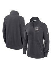 Nike Grey NFL Fanatics Womens Las Vegas Raiders Dri Fit Half Zip Hoodie Womens - Image 3 of 3