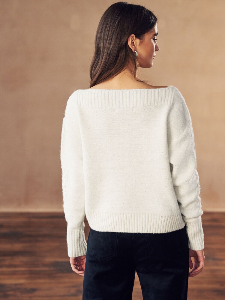 Ecru White Snowflake - Sweter z motywem bożonarodzeniowym - Image 3 of 6